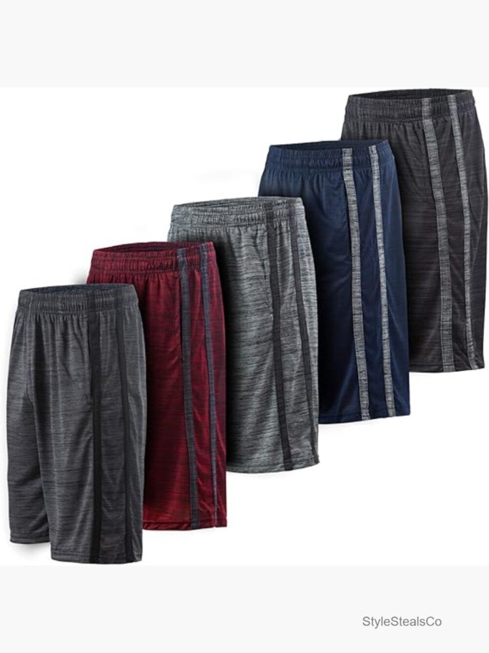 Men's 5 Pack Athletic Shorts Quick Dry Fit Moisture Wicking Performance